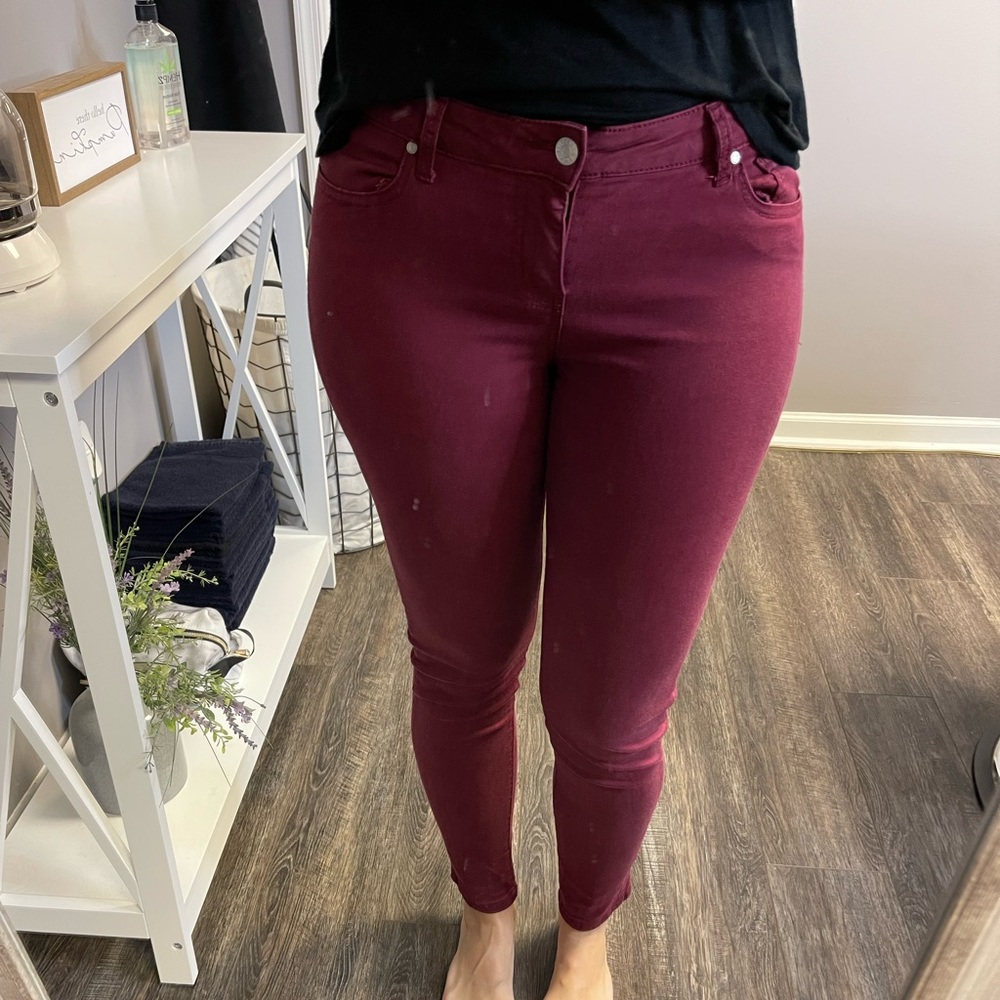 Burgundy celebrity pink jeans